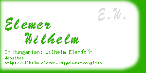 elemer wilhelm business card